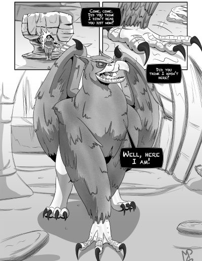 Portfolio piece - A page of webcomic Where The Giants Roar